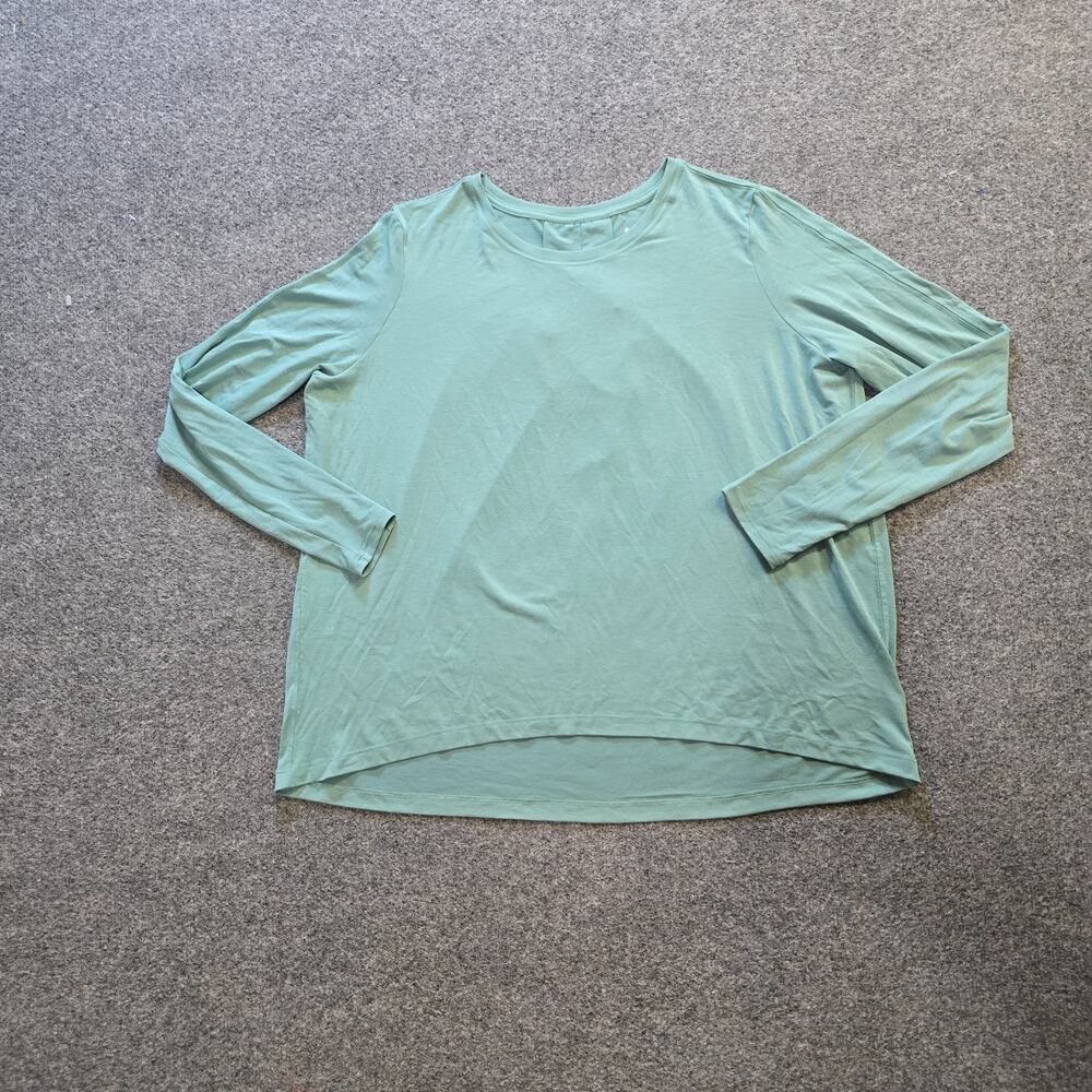 Athleta Top Womens Size Small Green Long Sleeve Stretchy With Ease Athleisure